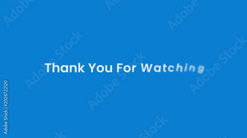 Thank you for watching stylish text reveal animation. Professional motion graphics with blue background 4K video
