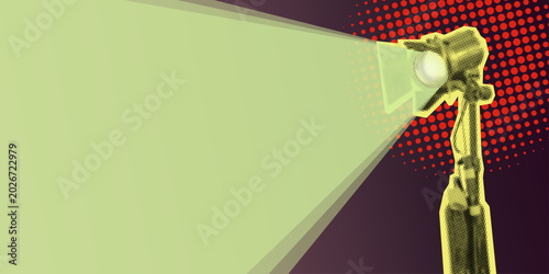 Quadro su tela Retro pop art spotlight vector illustration