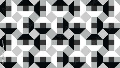 Obraz na płótnie Modern monochrome geometric seamless pattern