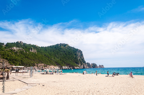 View of Alanya Castle and the city of Alanya, Türkiye.