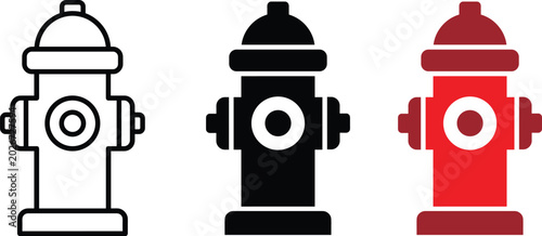 Obraz na płótnie Fire hydrant outdoor safety asset vector illustration icon bundle for rescue