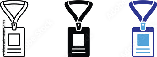 Tableau sur toile Identification badge id card lanyard vector illustration icon set for identity