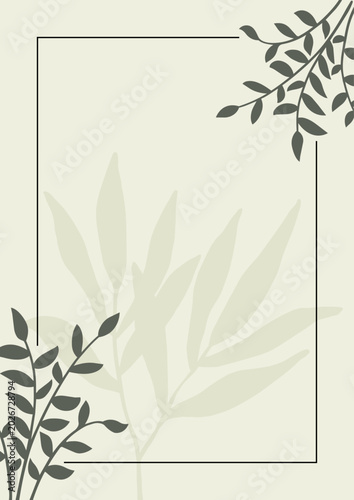 Elegant background with a decorative leaf border design 
