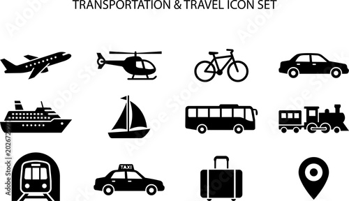 transportation icons set vector