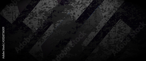 Black rough grunge abstract background overlap layer on dark space with diagonal lines decoration. Modern graphic design element vintage style concept for web banner, flyer, card or brochure cover