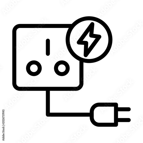 Fotografi Power Cable Vector Icon