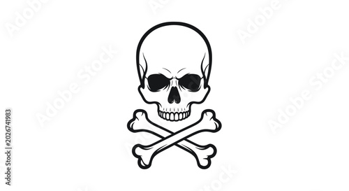 Canvastavla Skull and Crossbones Icon - Danger Warning Symbol