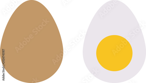 Foto Fresh Egg icon with line, Vector illustration, Outline icons related to fruits, Linear icon collection