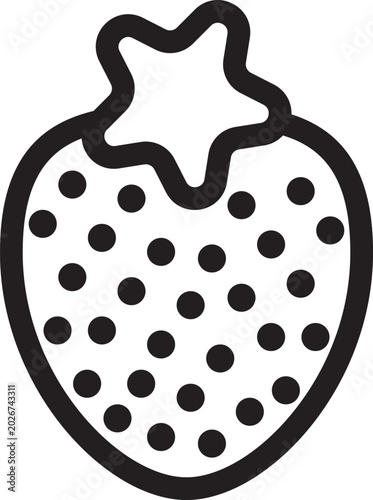 Strawberry Icon., Outline icons related to fruits, Linear icon collection. Editable stroke. Vector illustration