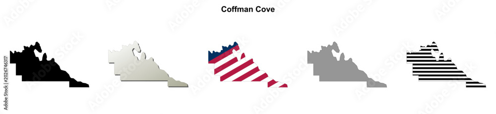Fototapeta premium Coffman Cove (Alaska) blank outline map
