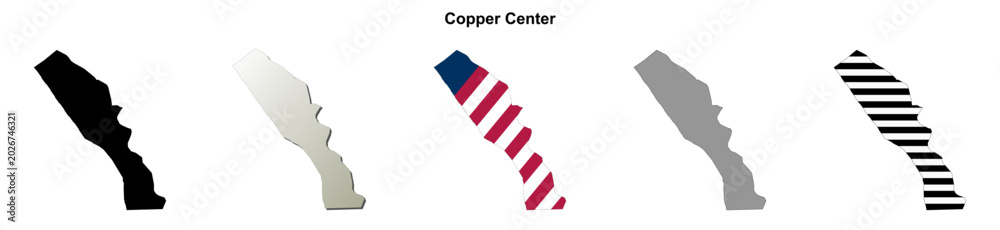 Obraz premium Copper Center (Alaska) blank outline map