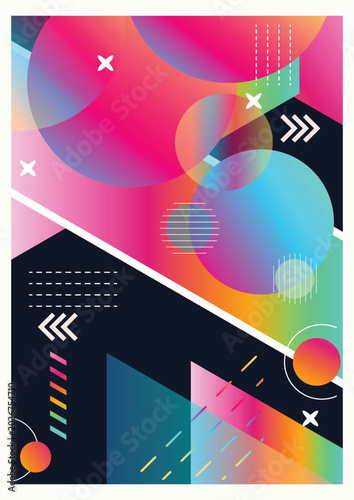 Modern Neon Liquid Gradient Abstract Curved Lines and Trendy Squiggle Shape Elements for Creative Graphic Design