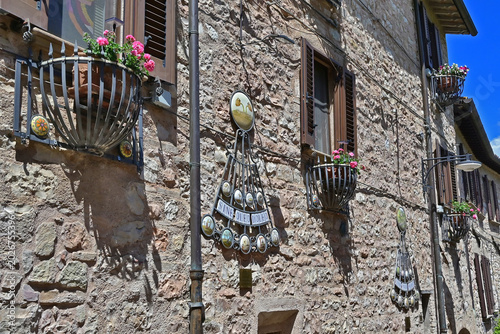 Spello, case, palazzi, vicoli e scorci del centro storico, Umbria, Italia