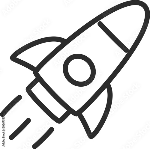 Startup Rocket Spaceship Business Launch Project Outline Icon