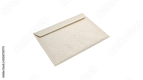 Tableau sur toile A simple plain beige fabric textile mattress cover or bed sheet protector isolat