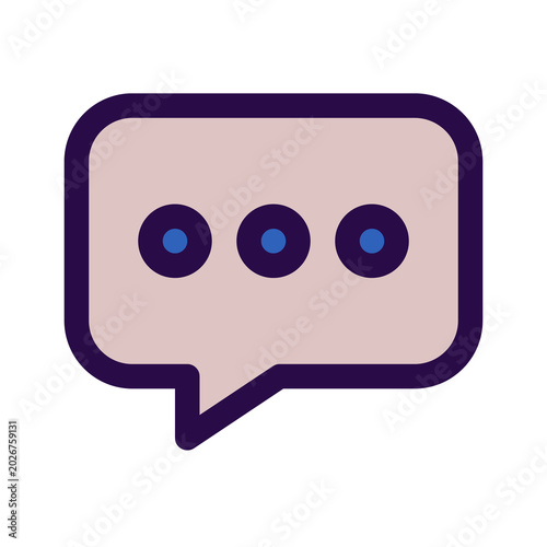 Chat bubble with ellipsis icon isolated on transparent background
