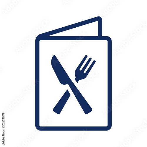 Restaurant menu icon with fork and knife isolated on transparent background