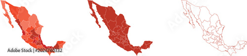 Foto Mexico Administrative Divisions Map Collection with State Borders