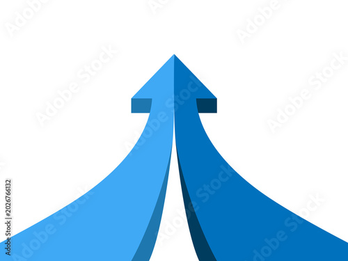 Photos Two blue arrows merging into single upward point symbolize unity collaboration and strong partnership on transparent background