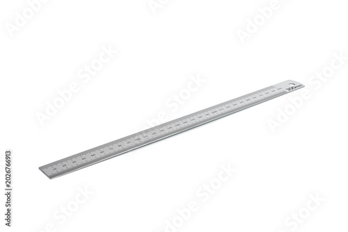 Konstfotografi Metal construction ruler isolated on white background.