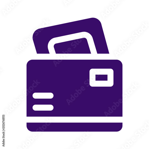 Принти на полотні Purple wallet with cards isolated on transparent background