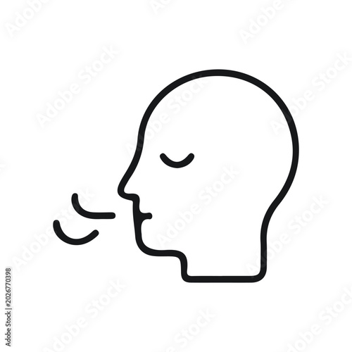 Breathing Exercise Outline Icon for Meditation and Mindfulness Wellness App UI Vector on White Background