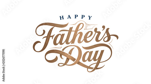 Картината върху платно Elegant Golden Father’s Day Calligraphy Typography Celebration Design, Cursive lettering design elements suitable for greeting cards posters and social media posts to honor dads on this holiday