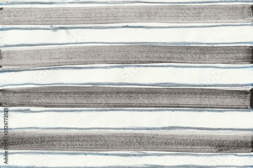 Fondo de acuarela de líneas. Rayas horizontales en acuarela. Fondo vintage. Hecho a mano con textura real. Efecto diluido en tonos azules y negros