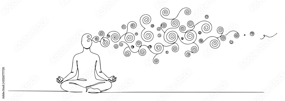 Foto meditating person exhaling creative swirls