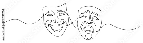Foto comedy and tragedy masks classic theater symbol