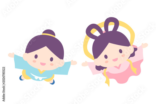 彦星と織姫のかわいいイラスト