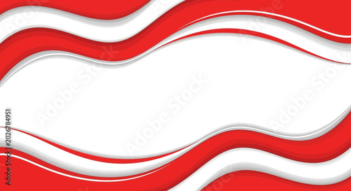 Foto Red and White Wavy Abstract Design.