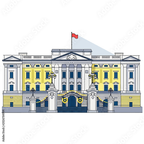 Fotografie Buckingham Palace London England Building.