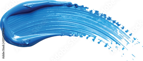 Εκτύπωση καμβά Vibrant Blue Paint Brush smear Strokes On White Background With Abstract Texture And Motion