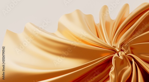 Luxurious golden fabric flo...