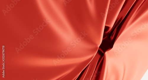 Canvastavla Smooth abstract red fabric flowing and draping with soft light highlights and sh