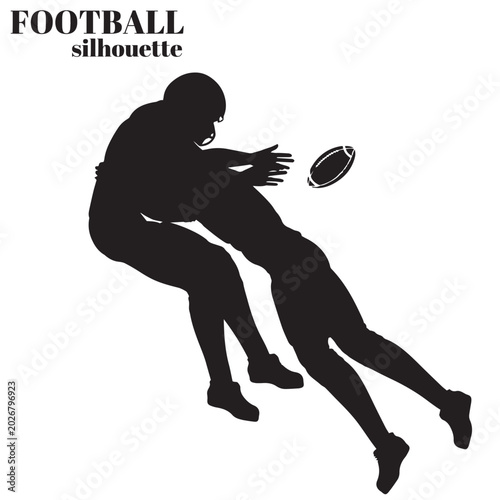 Schilderij op canvas American football players in action silhouettes depicting dynamic game moments