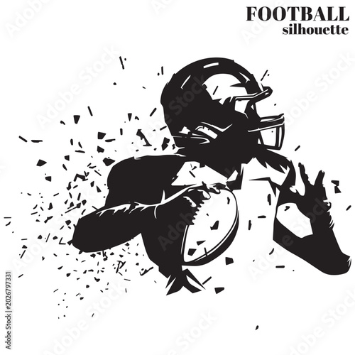 Tableau sur toile Diverse silhouetted football players in action poses, depicting kicking, running