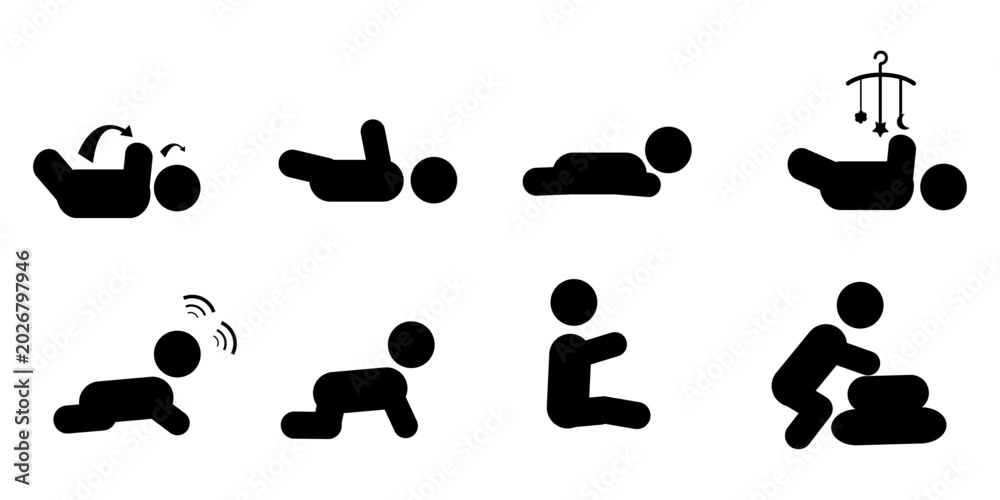 Foto Baby various icon sets vector illustration