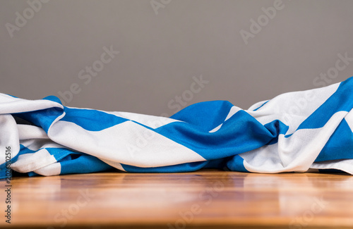 A close up shot of blue and...