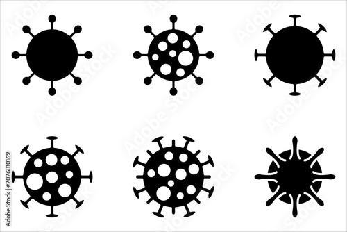 Virus and bacteria icon set. Pests, dirt, vector illustration design templates on a white background.