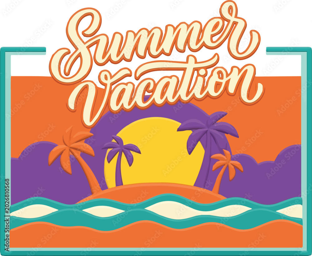 Obraz premium vibrant summer vacation tropical beach sunset