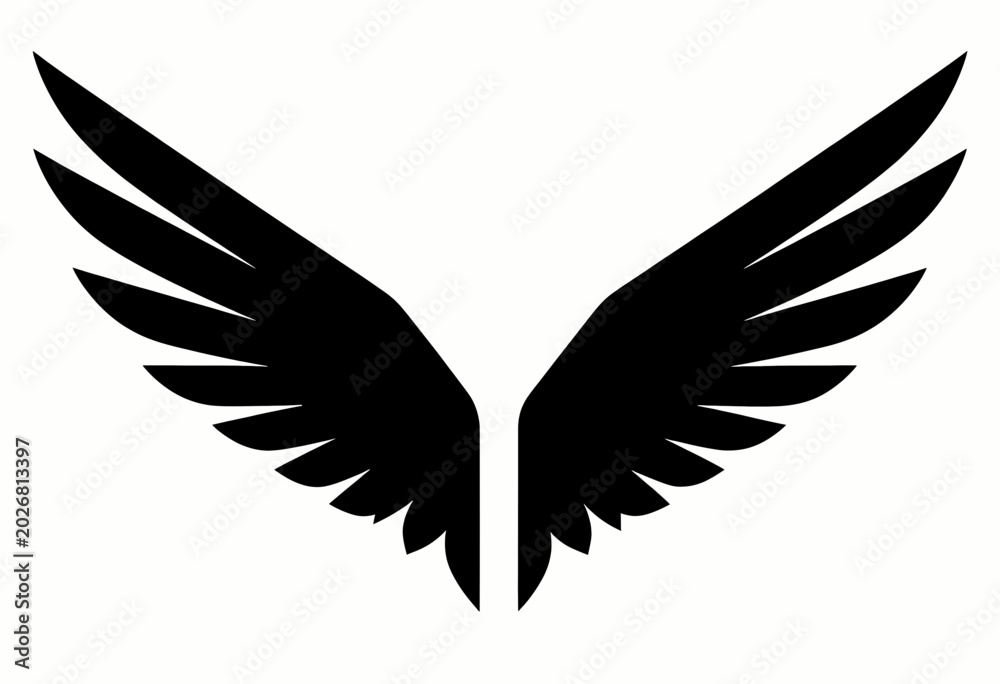 Fototapeta premium Abstract Symmetrical Wing Icon Design Graphic Element