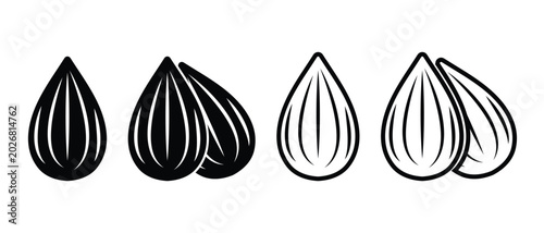 Almond icon, Almond nut vector, almond vector illustration of an abstract background