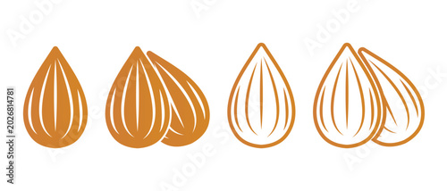 Almond icon, Almond nut vector, almond vector illustration of an abstract background