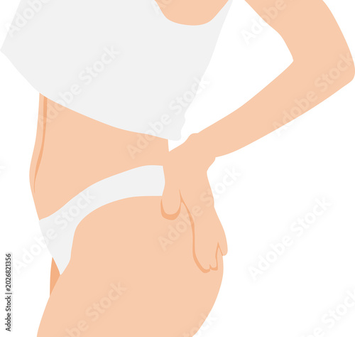 ダイエットに成功した女性のイラスト	
