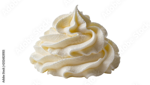 фотографія Swirl of creamy whipped topping, isolated on transparent background