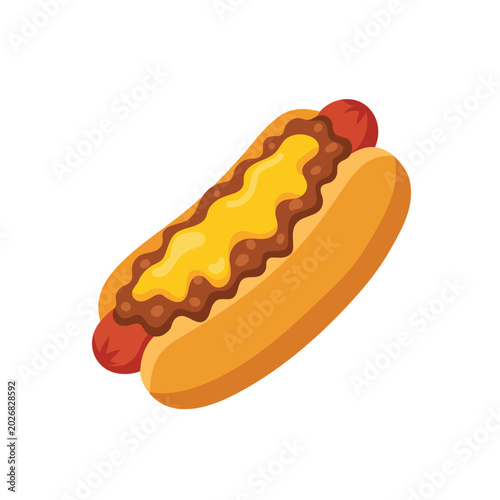Chili cheese hot dog