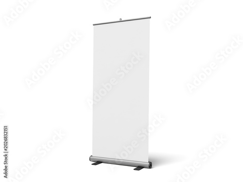 Blank White Roll Up Banner Stand Retractable Exhibition Display Trade Show Portable Sign