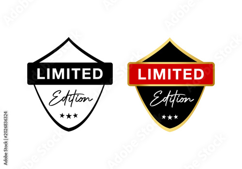 Limited Edition Marketing bages, Exclusive Promotion Business Labels, Isolated Vector Elements